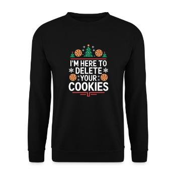 I'm here to delete your cookies Christmas Programm - Unisex Sweatshirt - black - Front - Alina (178cm) & Michal (187cm)