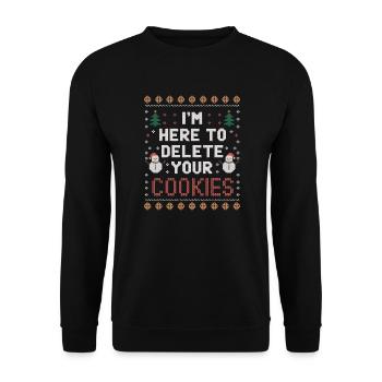 I'm here to delete your cookies Christmas Programm - Unisex Sweatshirt - black - Front - Alina (178cm) & Michal (187cm)