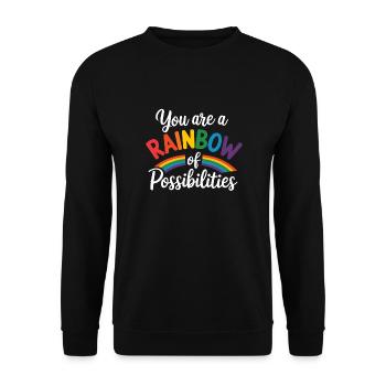 You are a rainbow of possibilities Teacher Empower - Unisex Sweatshirt - black - Front - Alina (178cm) & Michal (187cm)