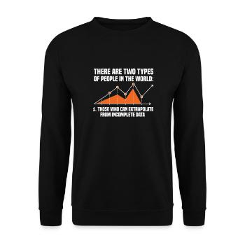 Ceux qui peuvent extrapoler à partir de données incomplètes - Sweat-shirt Unisexe - noir - Devant - Alina (178cm) & Michal (187cm)