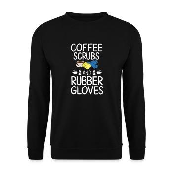 Kaffee-Peelings Und Gummihandschuhe Krankenschwestern - Unisex Pullover - Schwarz - Vorne - Alina (178cm) & Michal (187cm)
