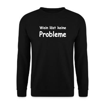 Wein - Unisex Pullover - Schwarz - Vorne - Alina (178cm) & Michal (187cm)