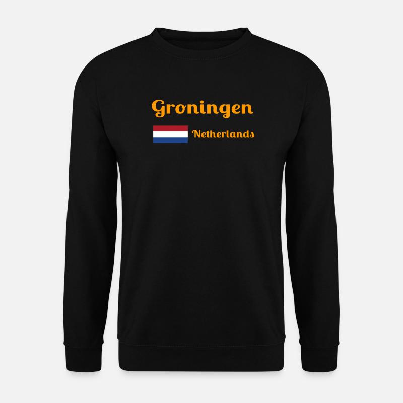 Groningue, Pays-Bas - Imprimés élégants - Sweat-shirt Unisexe - noir