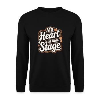 Mon cœur est sur cette scène Théâtre Acteur Danseur - Sweat-shirt Unisexe - noir - Devant - Alina (178cm) & Michal (187cm)