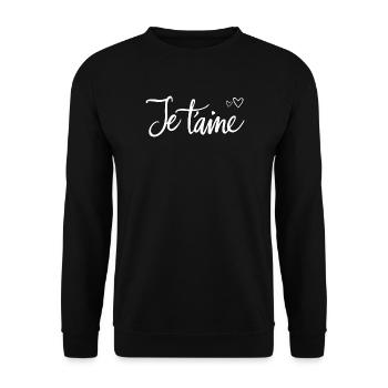Ich liebe dich - Unisex Pullover - Schwarz - Vorne - Alina (178cm) & Michal (187cm)