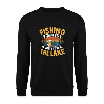 Pêcher sans bière, c’est juste s’asseoir au lac - Sweat-shirt Unisexe - noir - Devant - Alina (178cm) & Michal (187cm)