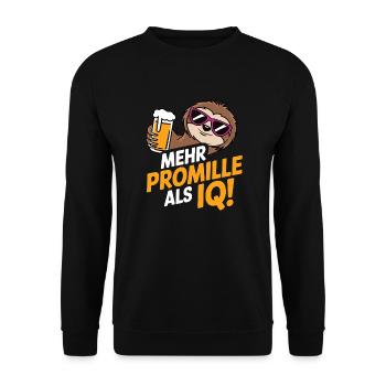 More per mille than IQ Saufen Bier Alkohol Party Fau - Unisex Sweatshirt - black - Front - Alina (178cm) & Michal (187cm)