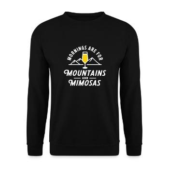 Mornings are for Mountains and mimosas Hiking - Unisex Sweatshirt - black - Front - Alina (178cm) & Michal (187cm)