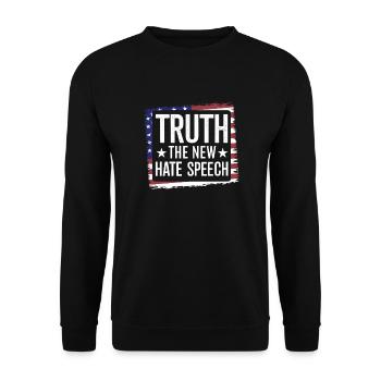 Truth the new Hate Speech Against Political - Unisex Sweatshirt - black - Front - Alina (178cm) & Michal (187cm)