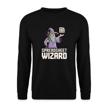 Spreadsheet Wizard Funny Controller Accountant - Unisex Sweatshirt - black - Front - Alina (178cm) & Michal (187cm)