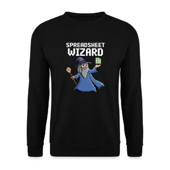 Spreadsheet Wizard Funny Controller Accountant - Unisex Sweatshirt - black - Front - Alina (178cm) & Michal (187cm)