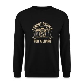 Je photographie des gens pour gagner ma vie Photographe drôle - Sweat-shirt Unisexe - noir - Devant - Alina (178cm) & Michal (187cm)