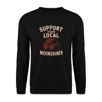Support your local Moonshiner Homemade Alcohol - Unisex Sweatshirt - black - Front - Alina (178cm) & Michal (187cm)