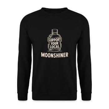 Support your local Moonshiner Moonshine Jar - Unisex Sweatshirt - black - Front - Alina (178cm) & Michal (187cm)