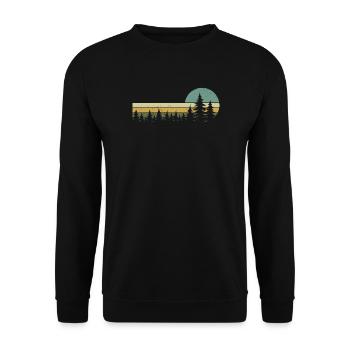 forêt nature arbres nature sauvage extérieur randonnée - Sweat-shirt Unisexe - noir - Devant - Alina (178cm) & Michal (187cm)