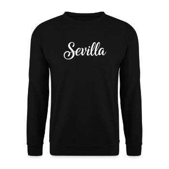 Sevilla Handlettering Script - Unisex Pullover - Schwarz - Vorne - Alina (178cm) & Michal (187cm)