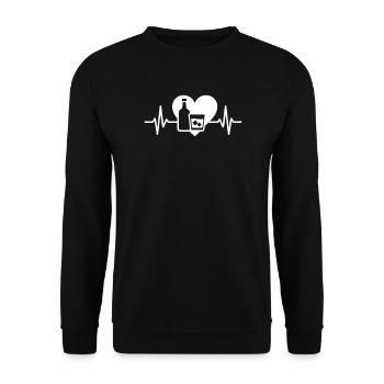 Rhum Cœur Apéro Cocktail Tropical - Sweat-shirt Unisexe - noir - Devant - Alina (178cm) & Michal (187cm)