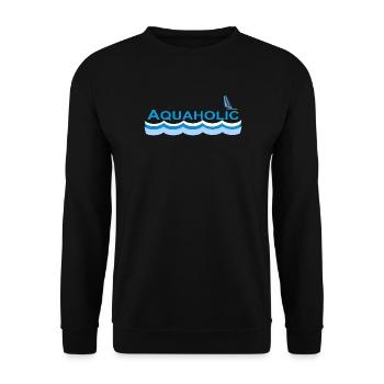 AQUAHOLIC - Unisex Sweatshirt - black - Front - Alina (178cm) & Michal (187cm)