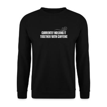 Koffein hält alles zusammen - Unisex Pullover - Schwarz - Vorne - Alina (178cm) & Michal (187cm)