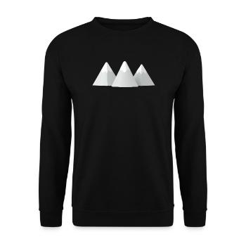 Minimalist 3D Snowy Mountains - Unisex Sweatshirt - black - Front - Alina (178cm) & Michal (187cm)