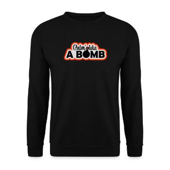 Calm Like Bomb Paradox Irony Humor Explosive Joke - Unisex Sweatshirt - black - Front - Alina (178cm) & Michal (187cm)