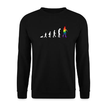 Evolution from baby to transgender / gay - Unisex Sweatshirt - black - Front - Alina (178cm) & Michal (187cm)