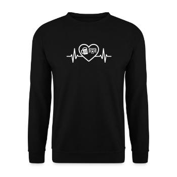 Heart Football Bier - Unisex Pullover - Schwarz - Vorne - Alina (178cm) & Michal (187cm)