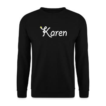 Karen - Unisex Pullover - Schwarz - Vorne - Alina (178cm) & Michal (187cm)