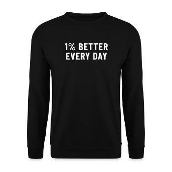 1% Better Every Day - Unisex Sweatshirt - black - Front - Alina (178cm) & Michal (187cm)