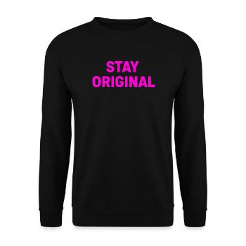 Stay Original Neon Pink Typo - Unisex Sweatshirt - black - Front - Alina (178cm) & Michal (187cm)