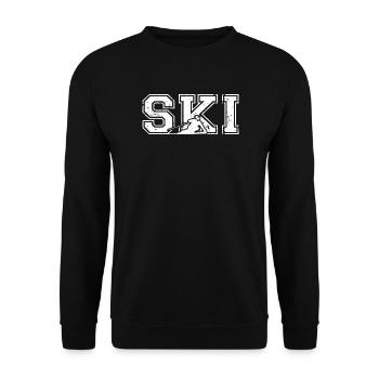 Ski Skifahrer Wintersport - Unisex Pullover - Schwarz - Vorne - Alina (178cm) & Michal (187cm)