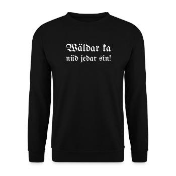 Wäldar ka nüd jedar sin! - Unisex Pullover - Schwarz - Vorne - Alina (178cm) & Michal (187cm)