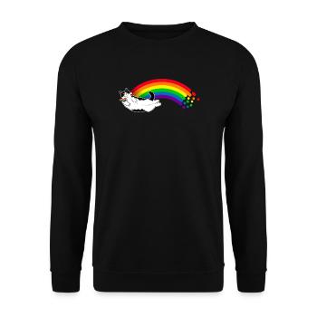 Rainbow Cat - Unisex Sweatshirt - black - Front - Alina (178cm) & Michal (187cm)