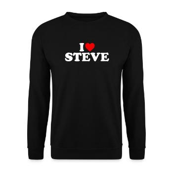 I Love Steve - Unisex Sweatshirt - black - Front - Alina (178cm) & Michal (187cm)
