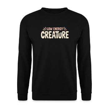 Faible énergie | Humour animal détendu - Sweat-shirt Unisexe - noir - Devant - Alina (178cm) & Michal (187cm)