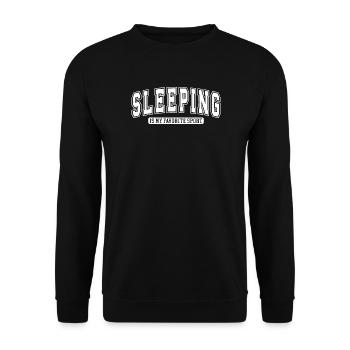 Sleeping Ist Mein Lieblingssport Schlafen spaß - Unisex Pullover - Schwarz - Vorne - Alina (178cm) & Michal (187cm)