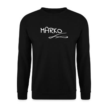 Name Marko - Unisex Pullover - Schwarz - Vorne - Alina (178cm) & Michal (187cm)