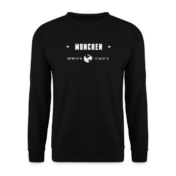 Munchen Germany Coordinates Planet Earth - Unisex Sweatshirt - black - Front - Alina (178cm) & Michal (187cm)