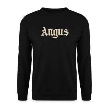 Lettrage gothique Angus – Style vintage - Sweat-shirt Unisexe - noir - Devant - Alina (178cm) & Michal (187cm)