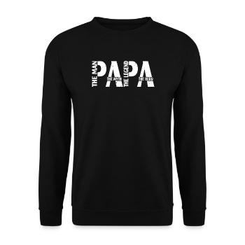 Papa The Man The Myth The Legend The Hero - Unisex Sweatshirt - black - Front - Alina (178cm) & Michal (187cm)