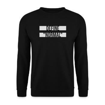 Define Normal Lustig Sarkastisch Definition Grafik - Unisex Pullover - Schwarz - Vorne - Alina (178cm) & Michal (187cm)