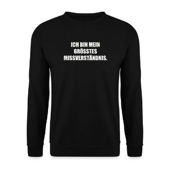 ICH BIN MEIN GRÖSSTES MISSVERSTÄNDNIS - Unisex Pullover - Schwarz - Vorne - Alina (178cm) & Michal (187cm)