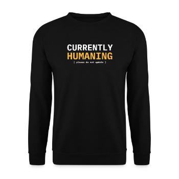 Derzeit im Humaning Bitte keine Aktualisierung - Unisex Pullover - Schwarz - Vorne - Alina (178cm) & Michal (187cm)