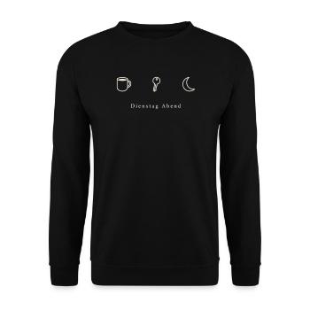 Dienstag Abend: Tasse Mond Schlüssel - Unisex Pullover - Schwarz - Vorne - Alina (178cm) & Michal (187cm)
