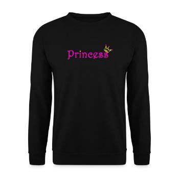 Prinzessin Glitzer Krone - Unisex Pullover - Schwarz - Vorne - Alina (178cm) & Michal (187cm)