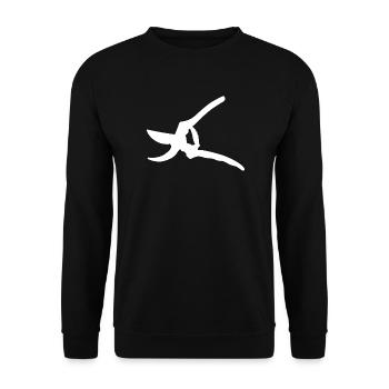 Pruning shears in white! Fire gift idea - Unisex Sweatshirt - black - Front - Alina (178cm) & Michal (187cm)
