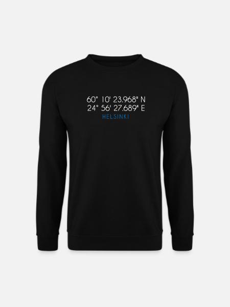 Helsinki Finland coordinates - Unisex Sweatshirt - black