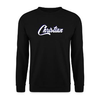 Personalized Christian Name Lettering - Unisex Sweatshirt - black - Front - Alina (178cm) & Michal (187cm)