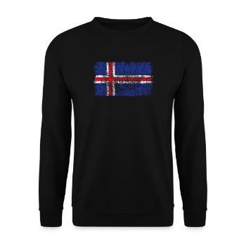 Drapeau de l’Islande Drapeau islandais - Sweat-shirt Unisexe - noir - Devant - Alina (178cm) & Michal (187cm)