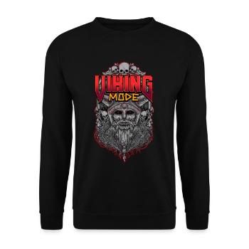 Norse Viking Mythology Design for Viking Warriors - Unisex Pullover - Schwarz - Vorne - Alina (178cm) & Michal (187cm)